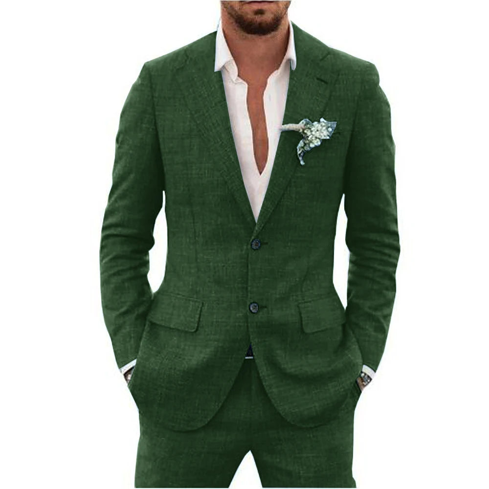 Elegant Linen Blazer Suit Set